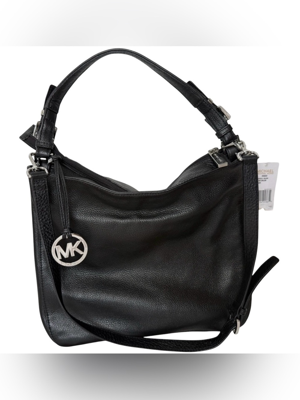 Michael Kors Essex Large Convertible Leather Shoulder Bag Black